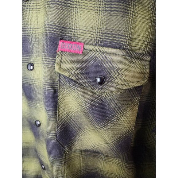 Dixxon Flannel Lone Wolf Shirt Mens Large Green Plaid Long Sleeve Snap Button Up - Picture 5 of 6